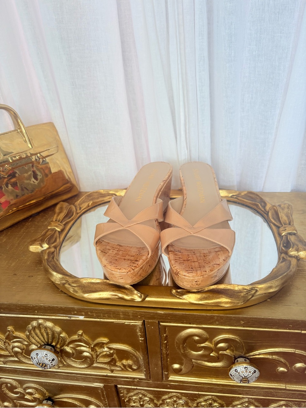 Stuart Weitzman Dayna Adobe Wedges 10 NWOB - Picture 4 of 5